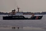coast guard cutter frees ice in duluth harbor