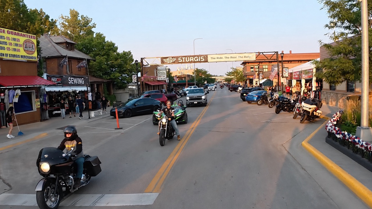 Bikers are rolling into Sturgis on Main Street before the 2026 motorcycle rally